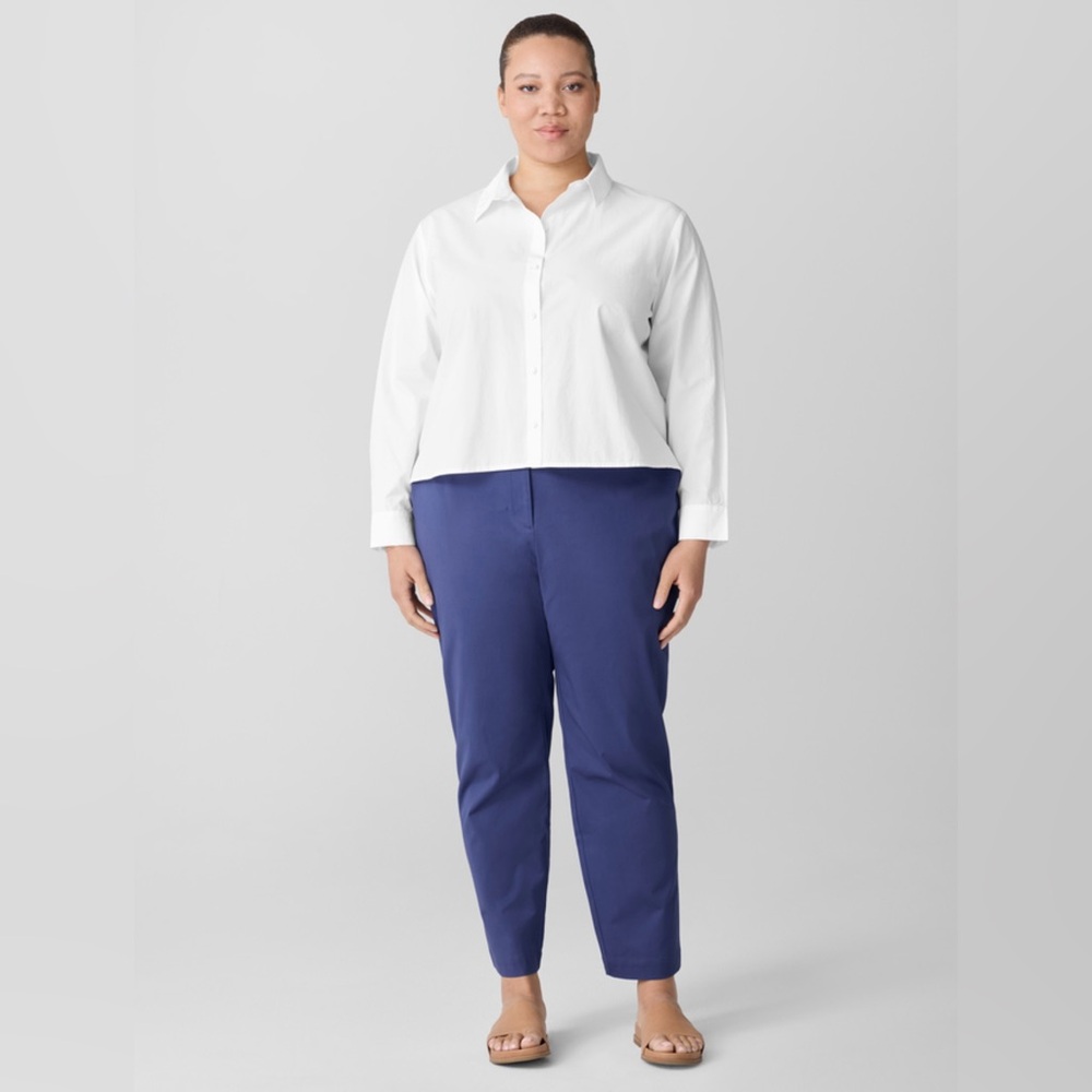 Eileen Fisher Stretch Cotton Twill Tapered Trouser Pant in Bluette Size 2X. NWT